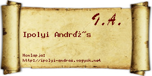 Ipolyi András névjegykártya